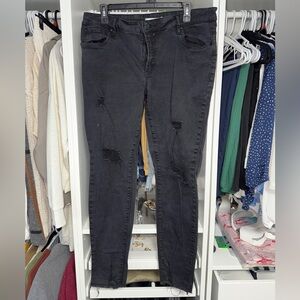 Refuge Black Distressed Skinny Jeans